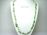 Ardent Green OB Baroque Pearl Rope Necklace 6-9mm_42inch