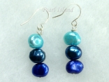 Ardent Dark Blue Turquoise Baroque Pearl Earrings 6-8mm Ardent Dark Blue Turquoise Baroque Pearl Earrings 6-8mm