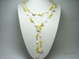 Joie de vivre Yellow Long Pearl & Shell Open Necklace