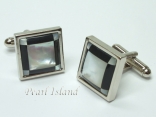 Mother of Pearl - White & Black Square Cufflinks Mother of Pearl - White & Black Square Cufflinks