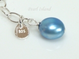 Royal Blue Pearl & Sterling Silver Extension Chain