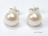 Bridal Pearls - Classic White Roundish Pearl Stud Earrings 7-7.5mm