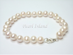 Bridal Pearls - Classic White Roundish Pearl Bracelet 7-8mm