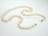 Classic White Roundish Pearl Necklace with Magnetic Clasp 7-8mm