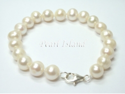 Classic White Roundish Pearl Bracelet 8-8.5mm