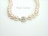 Classic White Pearl Necklace with Sterling Silver Magnetic Rose Clasp