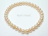 Classic Peach Roundish Pearl Bracelet 5-6mm