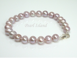 Classic Lavender Roundish Pearl Bracelet 6-7mm