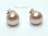 Classic Lavender Roundish Pearl Stud Earrings 7-8mm