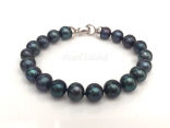 Classic Peacock Black Near Round Pearl Bracelet 8-8.5mm