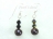 Classic Peacock Roundish Pearl & Black Crystal Earrings 