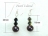 Classic Peacock Roundish Pearl & Black Crystal Earrings 