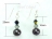 Classic Peacock Roundish Pearl & Black Diamond Crystal Earrings 