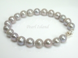 Classic Silver Grey Near Round Pearl Bracelet 7-7.5mm