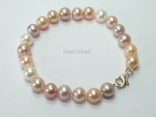 Harmony Lavender Peach White Roundish Pearl Bracelet_7-8mm