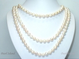 66 Inch Countessa White Circle Pearl Long Rope Necklace 9-10mm