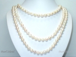 56 Inch Countessa White Circle Pearl Long Rope Necklace 8-9mm