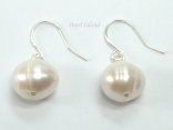 Countessa White Roundish Circle Pearl Earrings 9-10mm