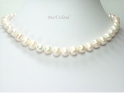 Countessa White Freshwater Circle Pearl Necklace 9-10mm