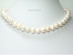 Bridal Pearls - Countessa White Freshwater Circle Pearl Necklace 9-10mm