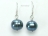 Countessa Gun-metal Grey Freshwater Circle Pearl Earrings 9-10mm