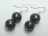 Countessa Gun-metal Grey Circle Pearl Earrings with 2 pearls