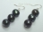 Countessa Gun-metal Grey Circle Pearl Earrings with 3 pearls