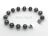 Countessa Gun-metal Grey Black Circlet Pearl Link Bracelet with Magnetic Clasp