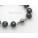 Countessa Gun-metal Grey Black Circlet Pearl Link Necklace with Magnetic Clasp