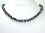 Countessa Gun-metal Grey Black Circle Pearl Necklace with Magnetic Clasp