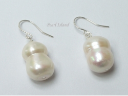 Countessa Large White Baroque Pearl Earrings 10x15mm