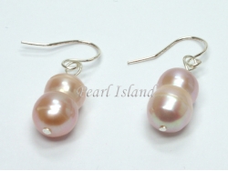 Countessa Lavender Baroque Pearl Earrings 7x9mm