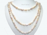 66 Inch Countessa Lavender PW Baroque Pearl Long Rope Necklace 7x9mm