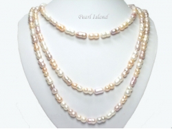 66 Inch Countessa Lavender PW Baroque Pearl Long Rope Necklace 7x9mm