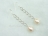 Countessa Large White Oval Pearl Long Earrings (12mm) 