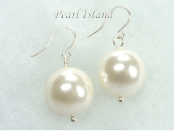 Bridal Pearls - Utopia Ivory Shell Pearl Earrings 14mm