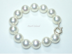 Utopia White Shell Pearl Bracelet 14mm