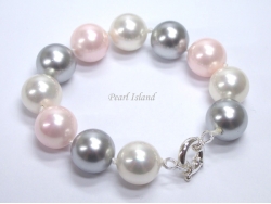 Utopia Pink Grey White Shell Pearl Bracelet