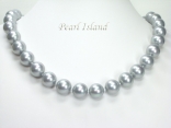 Utopia Silver Grey Shell Pearl Necklace 