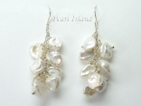 Princess White Keshi Pearl Earrings 8-9mm