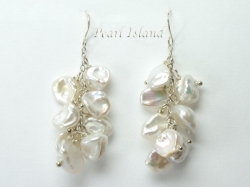 Princess White Keshi Pearl Earrings 8-9mm