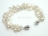 Princess 2-Row White Keshi Pearl Bracelet with Magnetic Clasp 8-9mm