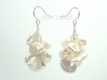 Princess White Keshi Pearl Earrings 10-12mm