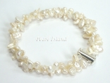 Princess 2-Row Ivory Keshi Pearl Bracelet 5-7mm