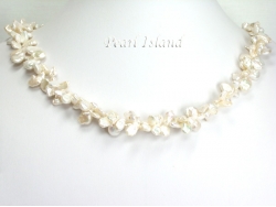 Princess 2-Row Ivory Keshi Pearl Necklace 5-9mm