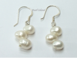 Elegance White Oval Pearl Earrings