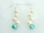 Elegance Light Turquoise & White Pearl Earrings