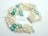 Elegance 3-Row Light Turquoise & White Pearl Bracelet