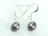 Stylish Gun-Metal Grey Oval Pearl Earrings