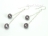 Stylish Gun-Metal Grey Oval Pearl Long Earrings